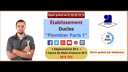 plombier paris 1 à 39€/H tel 01 85 09 78 74