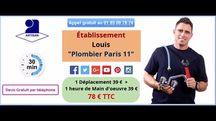 plombier paris 11 à 39€/H tel 01 85 09 78 74