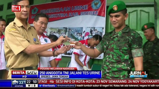 Ratusan Anggota TNI di Brebes Jalani Tes Urine