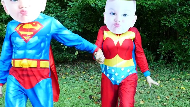 Crying Baby Superheroes Batman & Batgirl SILLY BIG HEAD BABIES Superhero Kids Vids in Real Life IRL