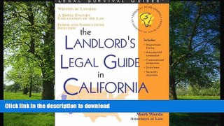 FAVORITE BOOK  The Landlord s Legal Guide in California (Landlord s Rights and Responsibilitis in