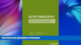 FAVORITE BOOK  Autoethnography (Understanding Qualitative Research) FULL ONLINE