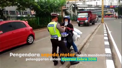 Pelanggar Sepeda Motor Dominasi Operasi Zebra 2016 di Jakarta Pusat