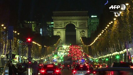 Paris's Champs-Elysees lit up for Christmas