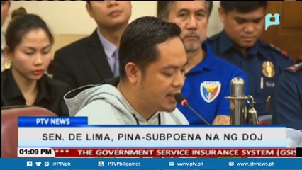 Sen. De Lima, pina-subpoena na ng DOJ