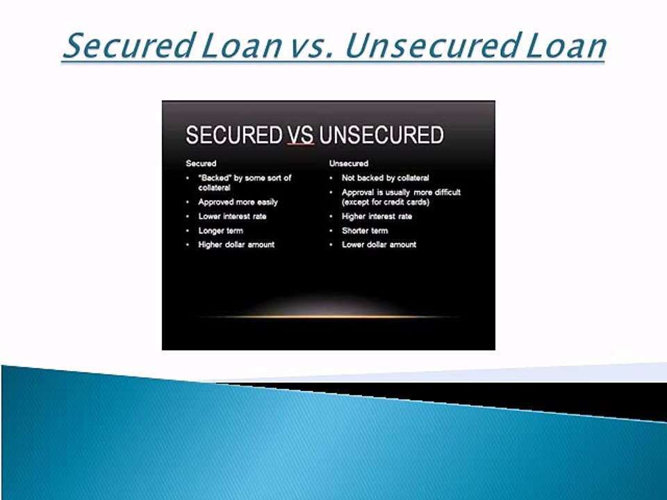 Personal Loans Secured or Unsecured