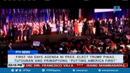 First 100 Days agenda ni Pres-elect Trump, pinagtutuunan ang prinsipyong "putting America first
