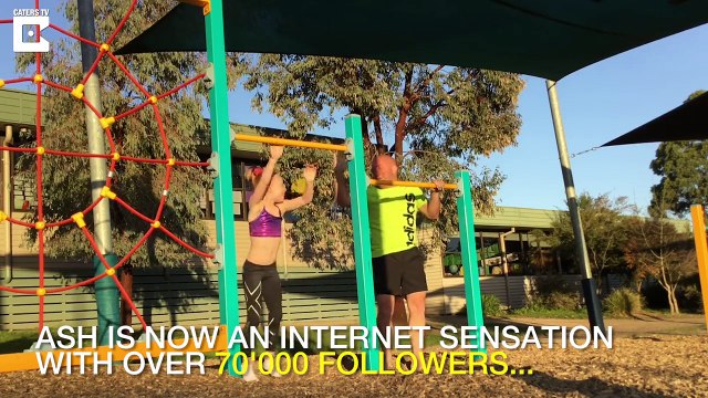 Un père est devenu la nouvelle star du web avec ses tentatives de copier la gymnastique élégante de sa fille. Très drôle