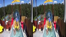Fast Rollercoaster Water Slide at Bø Sommarland - 3D VR - Side By Side - Google Cardboard