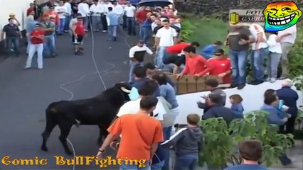 Best funny videos ¦ Funny bullfighting festival in Portugal ¦ Funny crazy bull attacks people #7