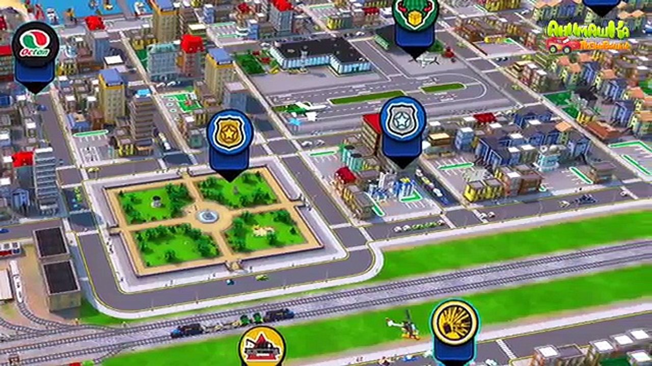 Мультик про машинки и паровозики. Мультфильм LEGO City. Прогулка по городу LEGO City.