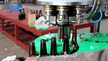 beer glass bottle crown twist off capping machine