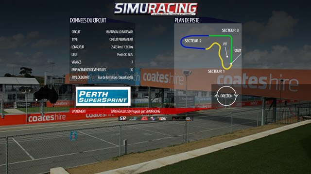 Tour de piste à Barbagallo en Ford FGX V8 Supercars Australien sur Rfactor 2