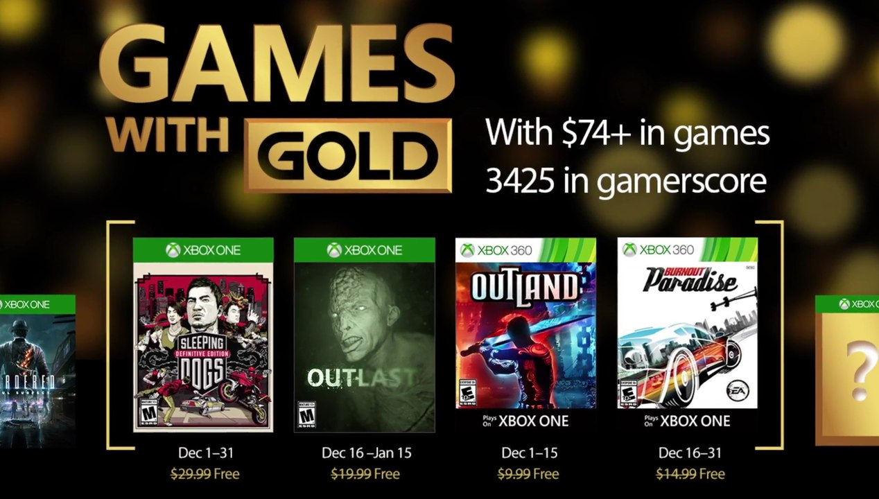 FREE Games with Gold (December 2016) Xbox One/Xbox 360
