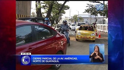 Cierre parcial de la av. Américas, norte de Guayaquil