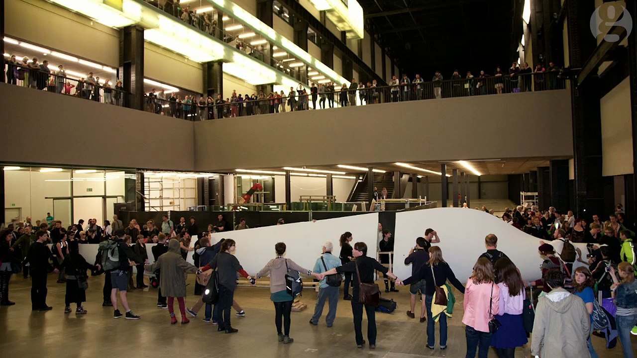 Climate activists stage tattoo protest against BP at Tate Britain – video