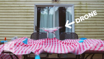 A drone that will clean up after dinner