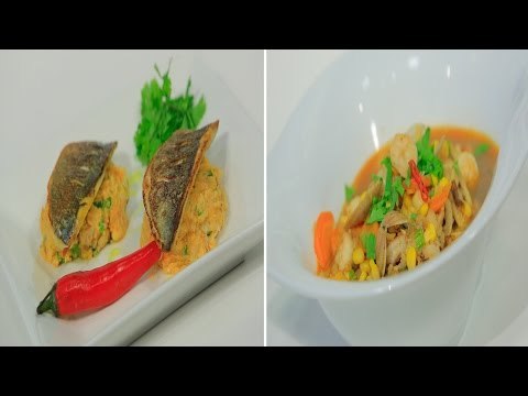 شوربة سي فود بالجزر و الذرة - فيليه سمك دنيس بالبطاطس | شبكة و صنارة حلقة كاملة