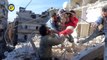 Child rescued from rubble of destroyed building in Aleppo