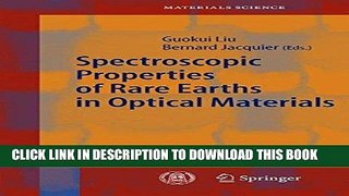 [READ] Ebook Spectroscopic Properties of Rare Earths in Optical Materials (Springer Series in