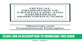 [READ] Online Optical Properties of Crystalline and Amorphous Semiconductors: Materials and