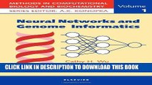 [READ] Ebook Neural Networks and Genome Informatics, Volume 1 (Methods in Computational Biology