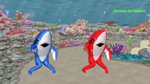 Sharks Cartoons For Children | Sharks Finger Family Nursery Rhymes | Dinosaur Vs Shark Battle