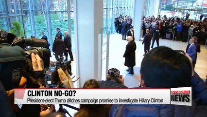 President-elect Trump ditches campaign promise to investigate Hillary Clinton