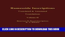 Ebook Ramesside Inscriptions, Ramesses II, Royal Inscriptions: Translated and Annotated,