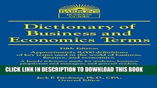 [FREE] Download Dictionary of Business and Economics Terms (Barron s Business Dictionaries) PDF