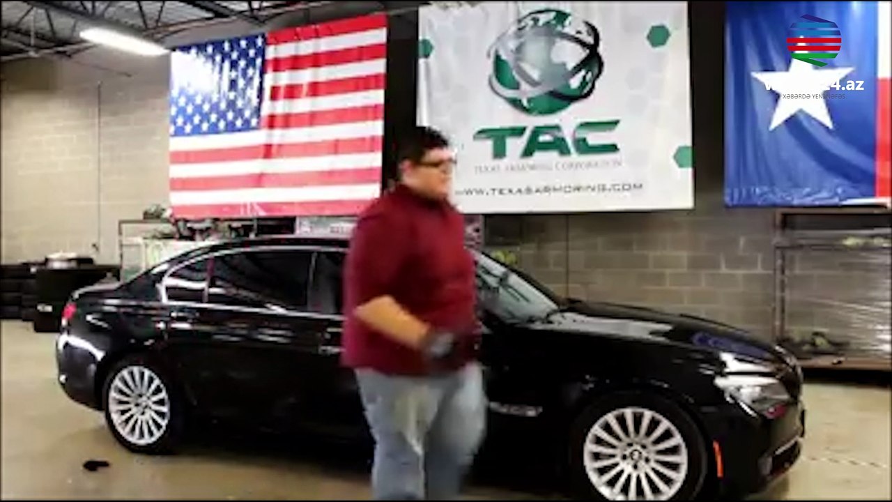 BMW-nin gülləkeçirməz şüşəsinin sınaq testi