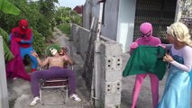 Spiderman vs Joker Boxing Dance Frozen elsa part3