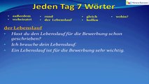 Jeden Tag 7 Wörter | Deutsche Wortschatz | 13.Tag