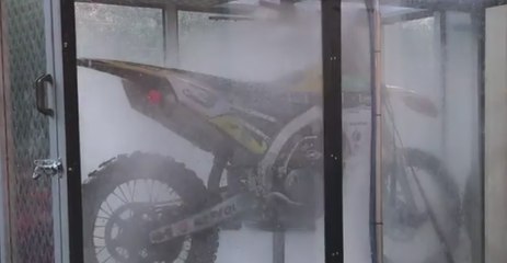 Motocross Rider Tests Automatic Motorcycle 'Washing Machine'