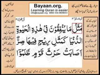 Quran in urdu Surah 003 Ayat 117A-117B Learn Quran translation in Urdu Easy Quran Learning