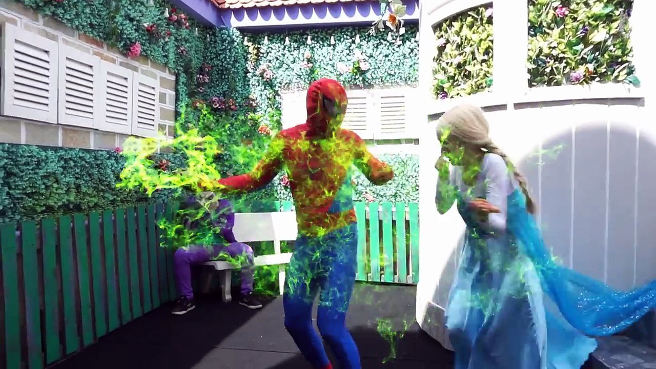 Spiderman Frozen Elsa vs Snow White Joker Prank Anna Batman vs Venom Funny Superhero in real life -dailymotion