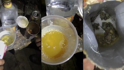 Il était en train de se servir du jus d'orange, mais vous ne devinerez jamais ce qu'il trouva au fond de son verrre