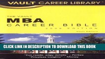 [PDF] FREE MBA Career Bible (Vault MBA Career Bible) [Download] Online