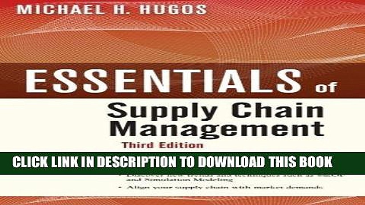 [PDF] FREE Essentials of Supply Chain Management, Third Edition [Download] Full Ebook