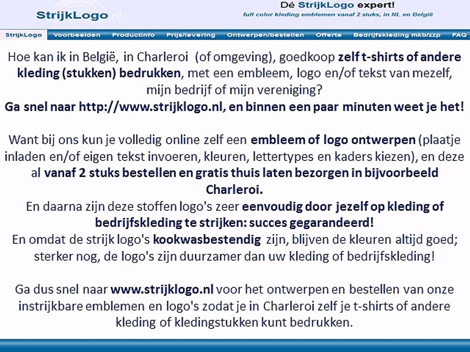 Zelf kleding bedrukken Charleroi