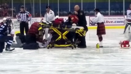 Tucson Roadrunners Captain Craig Cunningham collapes at center ice before opening faceoff - YouTube