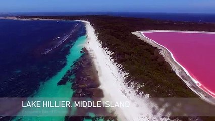 That's the wonderful pink lake island in the Atlantic -