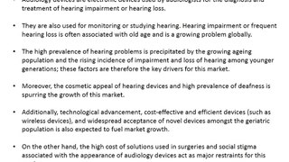 Audiology Devices Market : Industry Size & Analysis