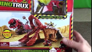 Dino Trucks Toys! DinoTrux Smash & Slide Construction Site UNBOXING
