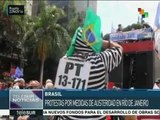Brasileños rechazan recortes presupuestales en Rio de Janeiro