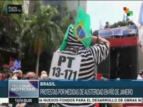 Brasileños rechazan recortes presupuestales en Rio de Janeiro