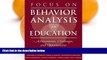 Buy NOW  Focus on Behavior Analysis in Education: Achievements, Challenges,   Opportunities