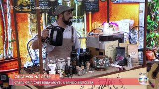 Casal do Sul de Minas cria cafeteria móvel usando bicicleta