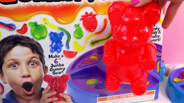 GIANT RAINBOW GUMMI BEAR Gummy Factory Create Gummi Bears Sweet N Sour Candy Kit Unboxing Video
