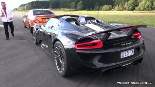 Porsche 918 Spyder vs Lamborghini Aventador Pirelli Edition